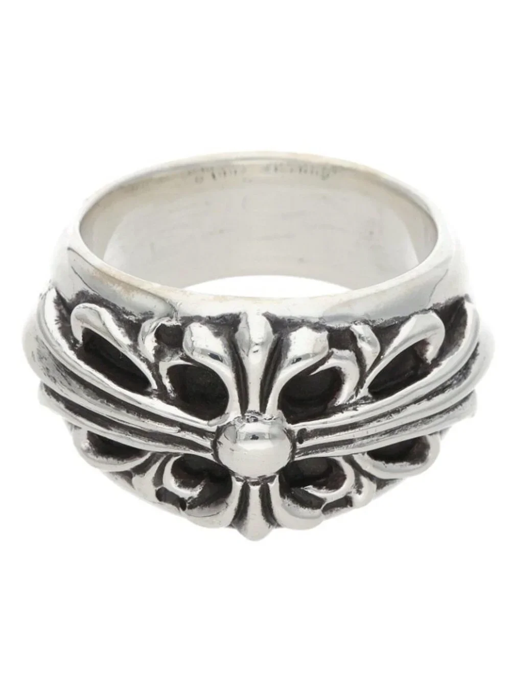 Chrome Hearts Flrl Crs Floral Cross Silver Ring